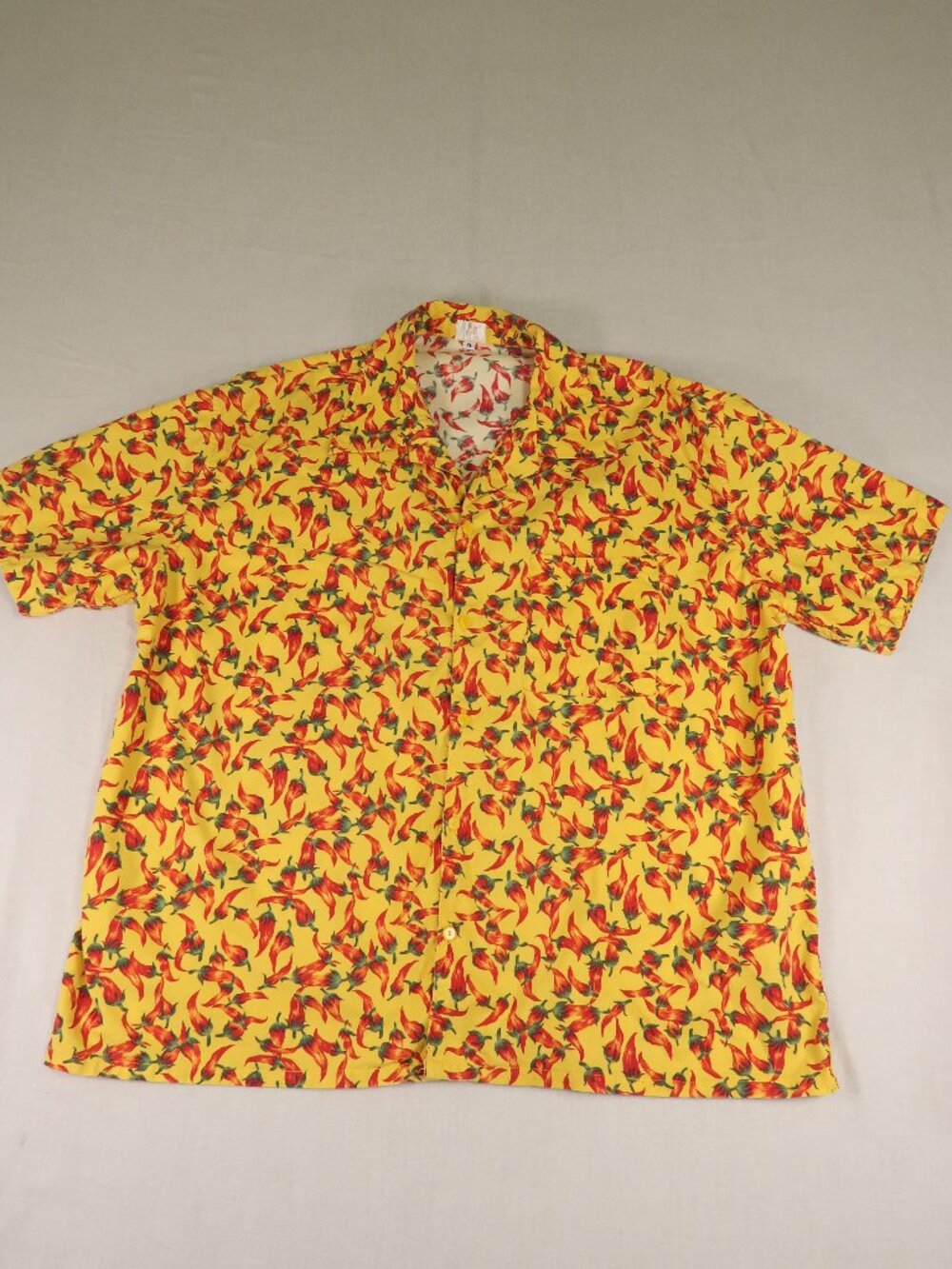 Vintage Desert Designs XL Chili Pepper Shirt Yellow Gonzo Style Button Up